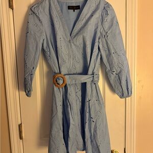 Zara Light Blue V-Neck Dress